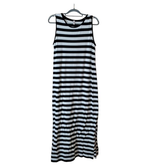 xhilaration Black and White Striped Maxi Sleeveless Dress XL/TG - Picture 1 of 5